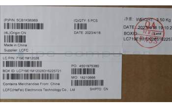 Lenovo 5CB1K96969 COVER Upper Case ASM_BUL L82XM FB NBL