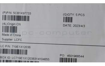 Lenovo 5CB1K97733 COVER Upper Case ASM_BUL L82XL FP AG BL