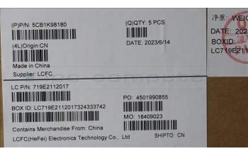 Lenovo 5CB1K98180 COVER Upper Case ASM_HUN L83AS A/G