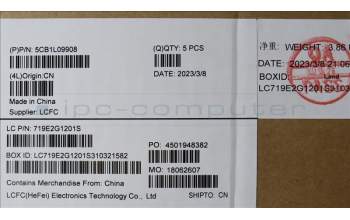 Lenovo 5CB1L09908 COVER Upper Case ASM_HBW L82WQ RGB WTWOL