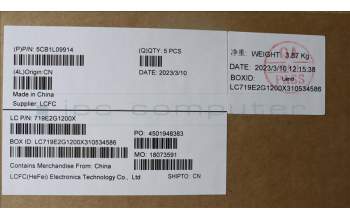 Lenovo 5CB1L09914 COVER Upper Case ASM_KOR L82WQ RGB WTWOL