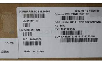 Lenovo 5CB1L10861 COVER UpperCase_BUL C82XD NFP CG BL AL