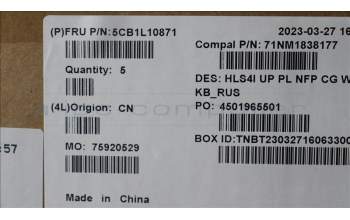 Lenovo 5CB1L10871 COVER UpperCase_RUS C82XD NFP CG BL PL