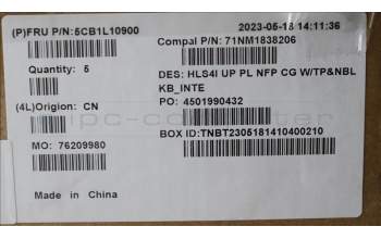 Lenovo 5CB1L10900 COVER UpCase_EUROENGC82XD NFP CG NBL PL