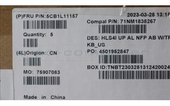 Lenovo 5CB1L11157 COVER UpperCase_ENG C82XD NFP AB BL AL