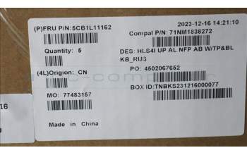 Lenovo 5CB1L11162 COVER UpperCase_RUS C82XD NFP AB BL AL