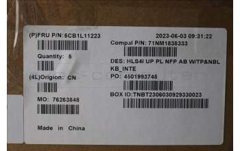 Lenovo 5CB1L11223 COVER UpCase_EUROENGC82XD NFP AB NBL PL