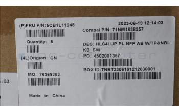 Lenovo 5CB1L11248 COVER UpperCase_SWS C82XD NFP AB NBL PL