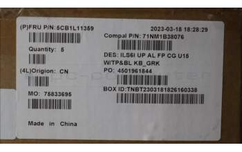 Lenovo 5CB1L11359 COVER UpperCase_GRE C82XF FP CG BL AL