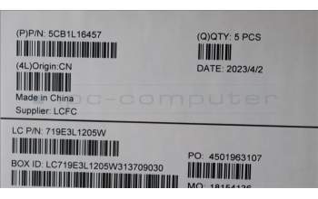 Lenovo 5CB1L16457 COVER Upper Case ASM_SLV L82XQ AB NBL