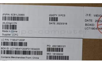 Lenovo 5CB1L30865 COVER Upper Case ASM_GER L82WK ONGY RGB