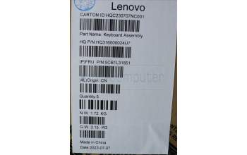 Lenovo 5CB1L31851 COVER Upper Case ASM_SPA H 82YN FP STGY