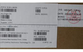 Lenovo 5CB1L39258 COVER Upper Case ASM_NORDICL82WRRGBWTWOL