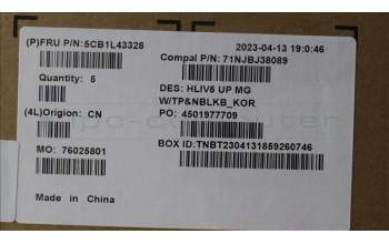 Lenovo 5CB1L43328 COVER Upper Case ASM_KOR C21JD MGNBL