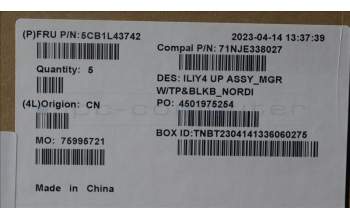 Lenovo 5CB1L43742 COVER UpperCaseASM_NORDIC C21JG MG BL