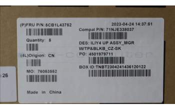 Lenovo 5CB1L43752 COVER UpperCaseASM_CZE/SLK C21JG MG BL