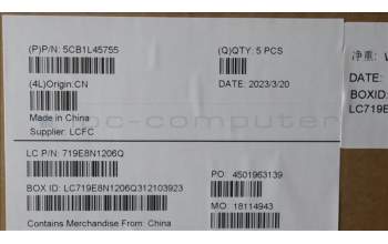 Lenovo 5CB1L45755 COVER Upper Case ASM_RUS L82X7 AG NBL