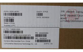 Lenovo 5CB1L45761 COVER Upper Case ASM_HBW L82X7 AG NBL