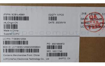 Lenovo 5CB1L45881 COVER Upper Case ASM_GER L82X7 AGFP BL