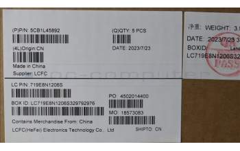 Lenovo 5CB1L45892 COVER Upper Case ASM_POR L82X7 AGFP BL