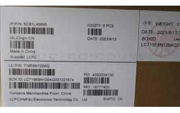 Lenovo 5CB1L45895 COVER Upper Case ASM_SPA L82X7 AGFP BL