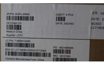 Lenovo 5CB1L45905 COVER Upper Case ASM_ITA L82X7 AGFP NBL