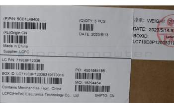 Lenovo 5CB1L49406 COVER Upper Case ASM_FRA L82X6 NFP AG BL