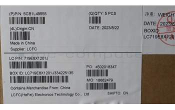 Lenovo 5CB1L49555 COVER Upper Case ASM_UKR L83BU SG
