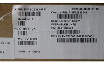 Lenovo 5CB1L49783 COVER Upper Case ASM_EURO ENG C 82XV BL