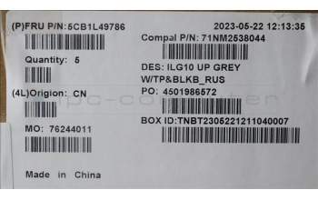 Lenovo 5CB1L49786 COVER Upper Case ASM_RUS C 82XV BL