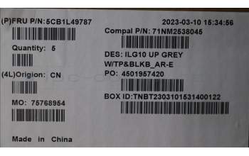 Lenovo 5CB1L49787 C-Abdeckung mit Tastatur, Arabisch, Hintergrundbeleuchtung, US