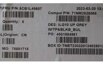 Lenovo 5CB1L49807 COVER Upper Case ASM_BUL C 82XV BL