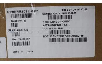 Lenovo 5CB1L49827 COVER Upper Case ASM_POR C 82XV RGB