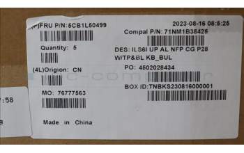 Lenovo 5CB1L50499 COVER UpCase_BUL C82XF NFP CG BL ALDF