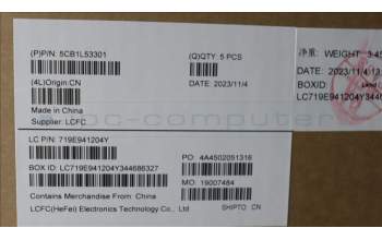 Lenovo 5CB1L53301 COVER Upper Case ASM_NORDIC L82X8NFPBLAG