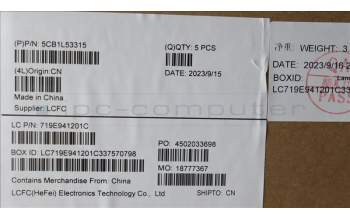 Lenovo 5CB1L53315 COVER Upper Case ASM_ITA L82X8 NFP NBLAB