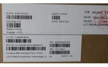 Lenovo 5CB1L53316 COVER Upper Case ASM_SPA L82X8 NFP NBLAB
