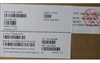 Lenovo 5CB1L54627 COVER Upper Case ASM_GER L82WM OG RGB