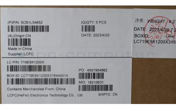 Lenovo 5CB1L54652 COVER Upper Case ASM_ENG L82WM OG WH