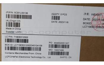 Lenovo 5CB1L55136 COVER Upper Case ASM_TC_STGY L83BY