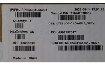Lenovo 5CB1L56003 COVER Lower Case C 82YA STGY L