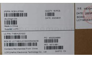 Lenovo 5CB1L57500 FRU KT4D0_D_COVER_UMA_WW_ASSY_GR