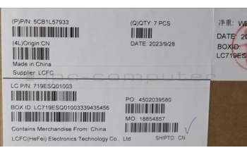 Lenovo 5CB1L57933 COVER FRU KT6D2_D_COVER_UMA_WL_ASSY_GY