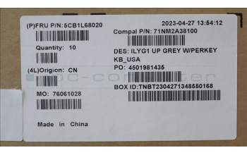 Lenovo 5CB1L68020 COVER Upper Case ASM_USA ENG C 82Y3 RGB
