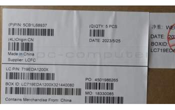 Lenovo 5CB1L68937 COVER Upper Case ASM_ENG L21J8 FPSG BL
