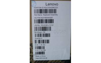 Lenovo 5CB1L72157 COVER Upper Case ASM_UKE H 83AM ARGY