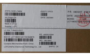 Lenovo 5CB1L74834 COVER Upper Case ASM_BEL L83A2 FP I/G