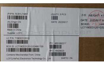 Lenovo 5CB1L74851 COVER Upper Case ASM_NORDIC L83A2 FP I/G