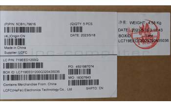 Lenovo 5CB1L79616 C-Abdeckung mit Tastatur, Englisch (GB), Eisengrau, Fingerabdruck