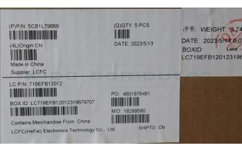 Lenovo 5CB1L79669 COVER Upper Case ASM_LA SPA L83AR AG D